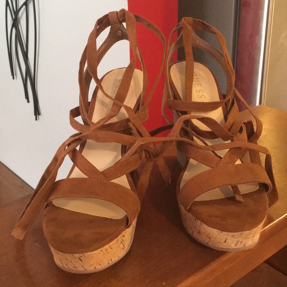 Brand new Guess lace up wedges